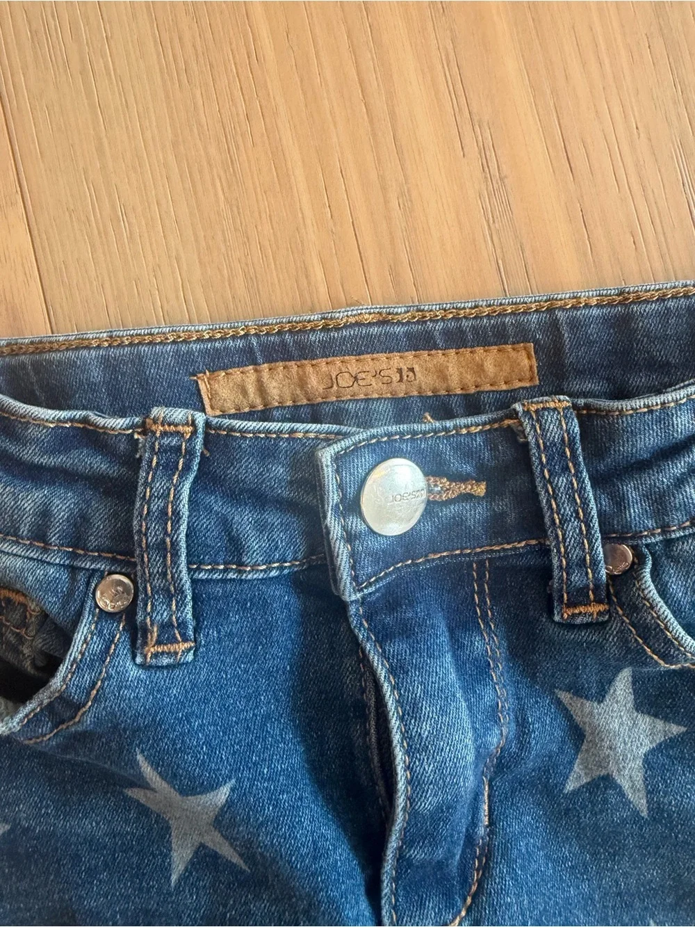 Joe's Jeans Blue Denim Star-Print Cutoff Shorts